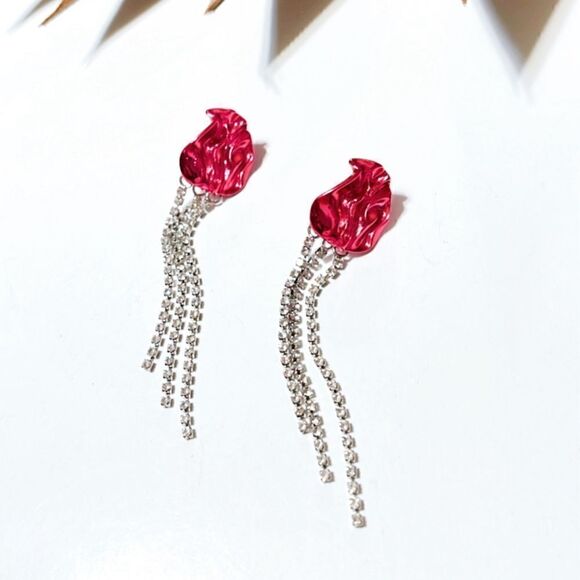 Rhinestone drop earrings N359 - Picture 2 of 4